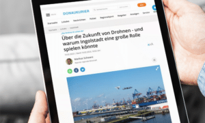 Donaukurier-Artikel: Die Drohne ist schon da