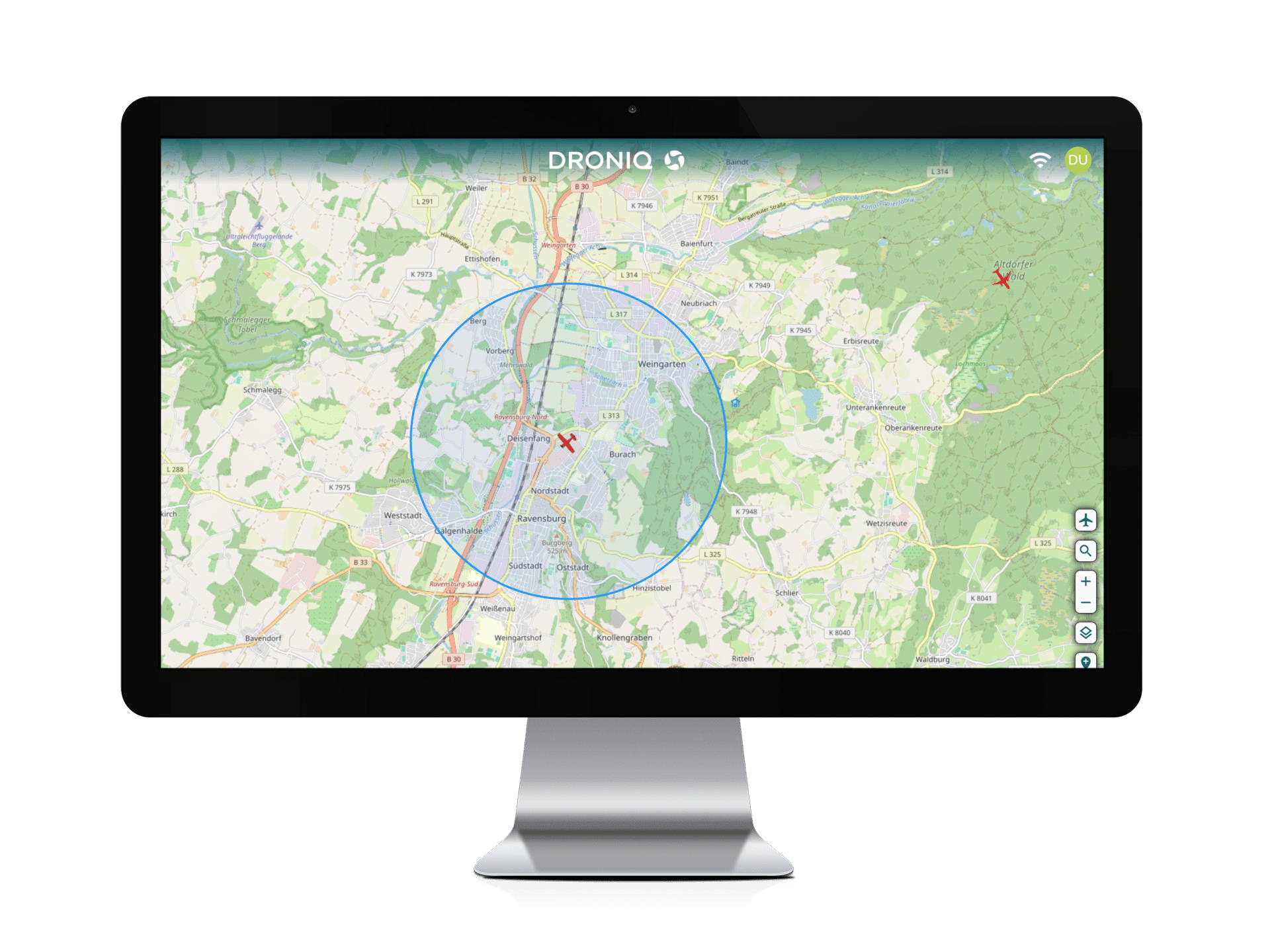 Web-Applikation zur Anzeige von Luftverkehrswarnungen für Drohnenpiloten