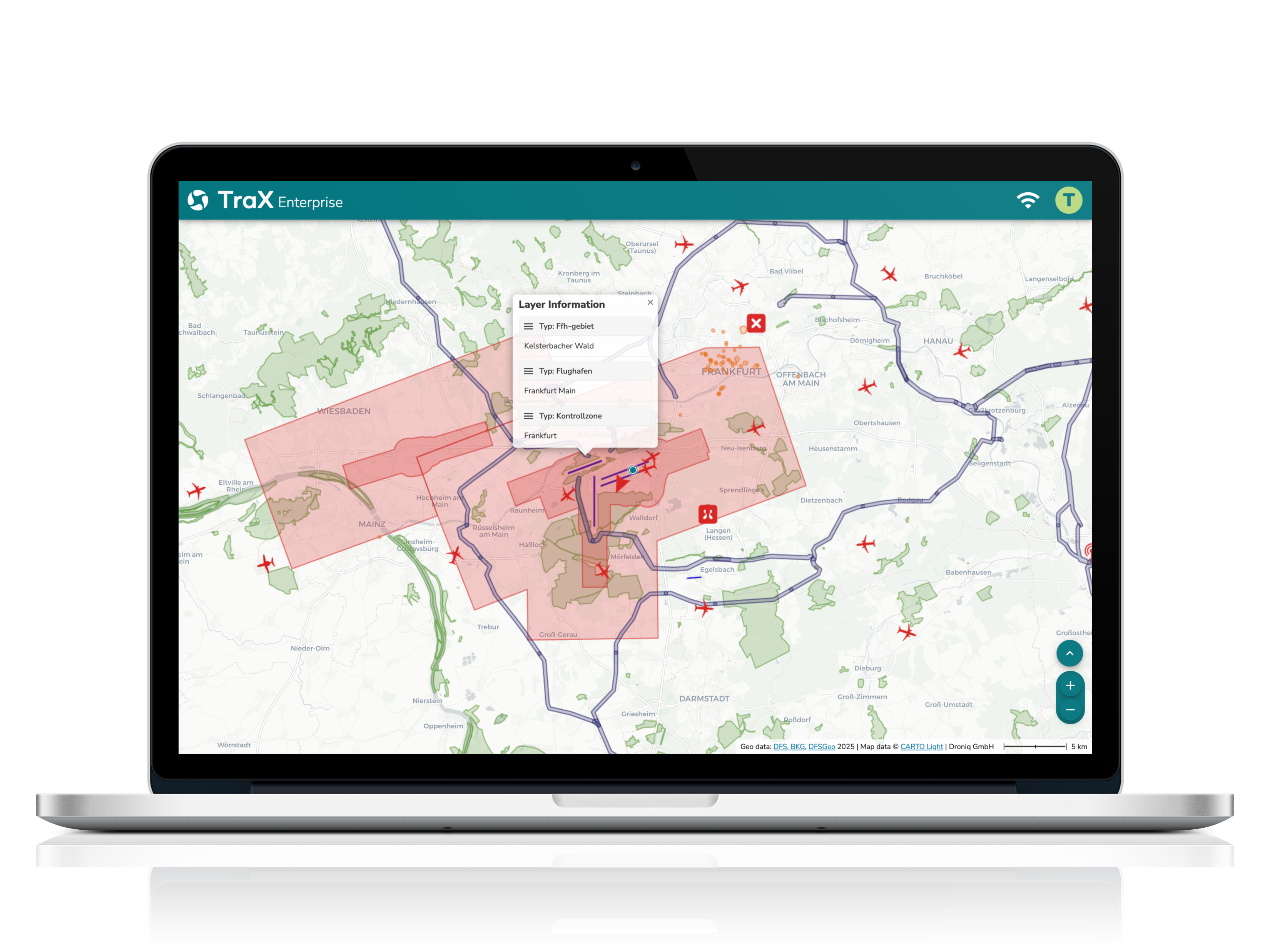 Mit der Web-App TraX Enterprise steuern Behörden und Unternehmen selbst komplexe Drohneneinsätze sicher und effizient. Ob parallele BVLOS-Flüge, großflächige Inspektionen oder die Einhaltung von Geozonen und Betriebsregularien – TraX Enterprise bietet maßgeschneiderte Lösungen für höchste Anforderungen.